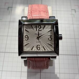 Peugeot Pink and Silver Women's Watch